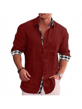Outerwear & Jackets-Shirts-New Men's Cotton Linen Shirts Loose