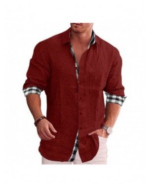 Outerwear & Jackets-Shirts-New Men's Cotton Linen Shirts Loose