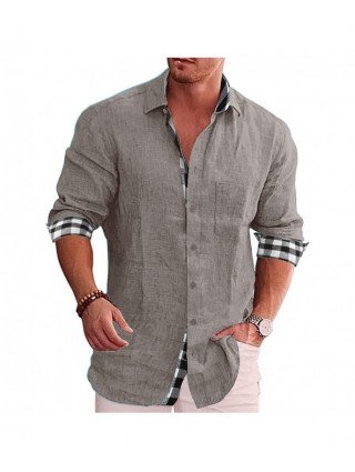 Outerwear & Jackets-Shirts-New Men's Cotton Linen Shirts Loose
