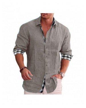 Outerwear & Jackets-Shirts-New Men's Cotton Linen Shirts Loose