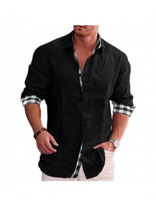 Outerwear & Jackets-Shirts-New Men's Cotton Linen Shirts Loose