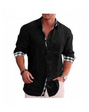 Outerwear & Jackets-Shirts-New Men's Cotton Linen Shirts Loose
