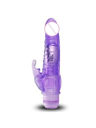 Vibratoriai, Dildo-Dvigubi – klitoriniai-Multispeed Crystal Dildo Vibrator Triušio Vibratoriai