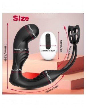 Masturbaciniai, Pompos-Penio žiedai-Vyrų prostatos masažo vibratorius, dvigubas žiedas analinis