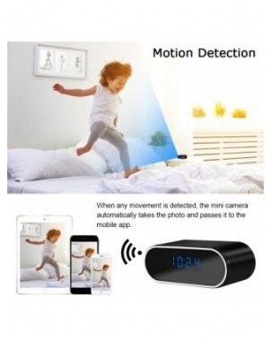Saugumas ir apsauga-Priežiūros elementai-Mini video laikrodis HD WIFI valdymo IR naktinio