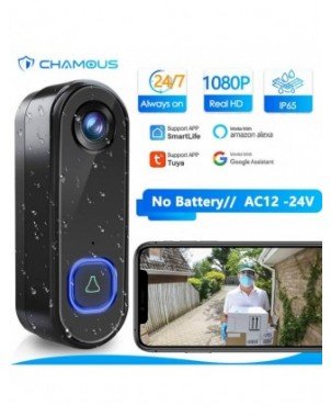 Saugumas ir apsauga-Durų domofono sistemos-TUYA Vaizdo durų skambutis WiFi belaidis lauko durų
