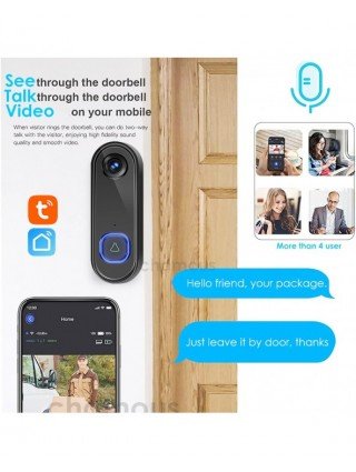 Saugumas ir apsauga-Durų domofono sistemos-TUYA Vaizdo durų skambutis WiFi belaidis lauko durų