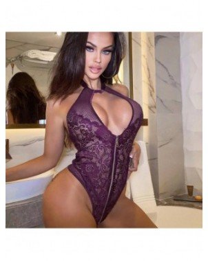 Seksuali apranga-Apatinis trikotažas-Bodysuit nėrinių kombinezonas moterims fitneso kūno giliai