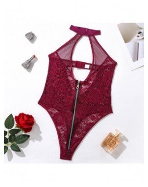 Seksuali apranga-Apatinis trikotažas-Bodysuit nėrinių kombinezonas moterims fitneso kūno giliai