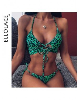 Seksuali apranga-Maudymosi kostiumėliai-Bikinis Push Up maudymosi kostiumėliai Moterys Leopardų
