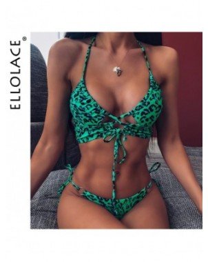 Seksuali apranga-Maudymosi kostiumėliai-Bikinis Push Up maudymosi kostiumėliai Moterys Leopardų