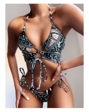 Seksuali apranga-Maudymosi kostiumėliai-Bikinis Push Up maudymosi kostiumėliai Moterys Leopardų