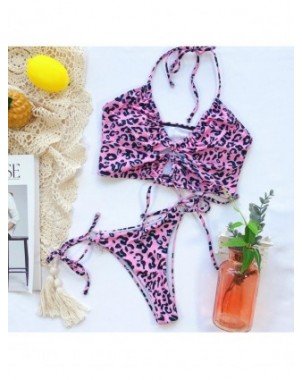 Seksuali apranga-Maudymosi kostiumėliai-Bikinis Push Up maudymosi kostiumėliai Moterys Leopardų