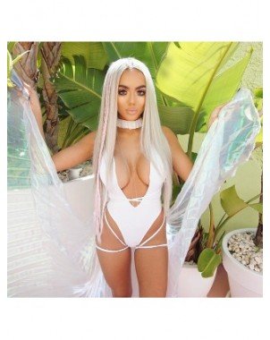 Seksuali apranga-Maudymosi kostiumėliai-Ellolace Deep V-Neck