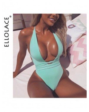 Seksuali apranga-Maudymosi kostiumėliai-Ellolace Deep V-Neck