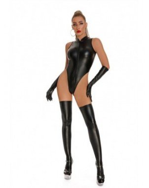 Seksuali apranga-Apatinis trikotažas-Women PU Faux Leather