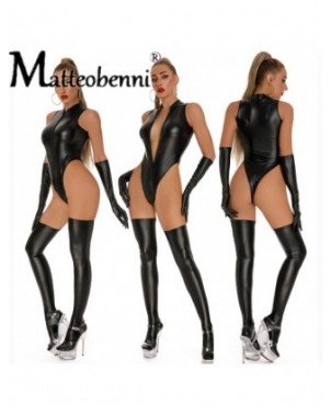 Seksuali apranga-Apatinis trikotažas-Women PU Faux Leather