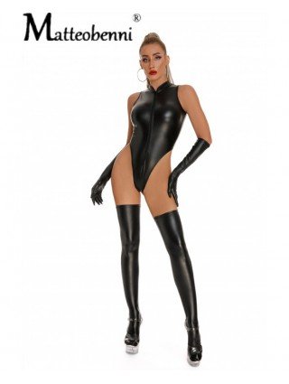 Seksuali apranga-Apatinis trikotažas-Women PU Faux Leather