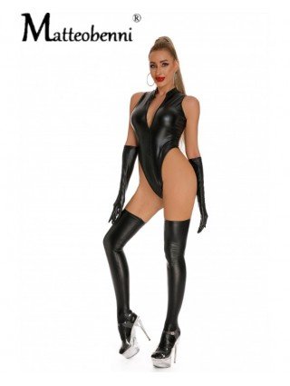 Seksuali apranga-Apatinis trikotažas-Women PU Faux Leather