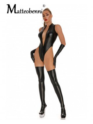 Seksuali apranga-Apatinis trikotažas-Women PU Faux Leather
