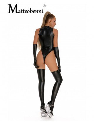 Seksuali apranga-Apatinis trikotažas-Women PU Faux Leather