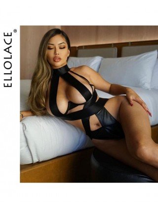 Seksuali apranga-Apatinis trikotažas-Bandage Sexy apatinis trikotažas Bodysuit Egzotiški