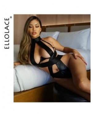Seksuali apranga-Apatinis trikotažas-Bandage Sexy apatinis trikotažas Bodysuit Egzotiški