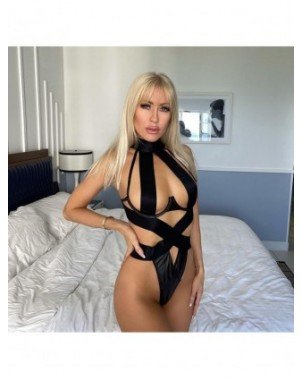 Seksuali apranga-Apatinis trikotažas-Bandage Sexy apatinis trikotažas Bodysuit Egzotiški