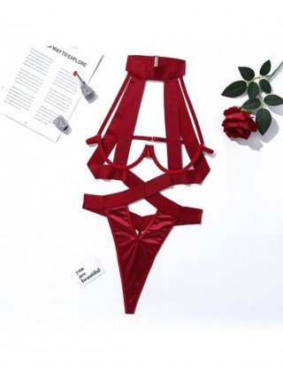 Seksuali apranga-Apatinis trikotažas-Bandage Sexy apatinis trikotažas Bodysuit Egzotiški