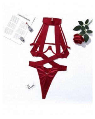 Seksuali apranga-Apatinis trikotažas-Bandage Sexy apatinis trikotažas Bodysuit Egzotiški