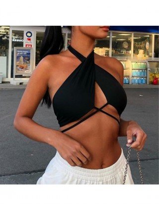 Seksuali apranga-Apatinis trikotažas-Seksualūs apatiniai drabužiai be rankovių Crop Top