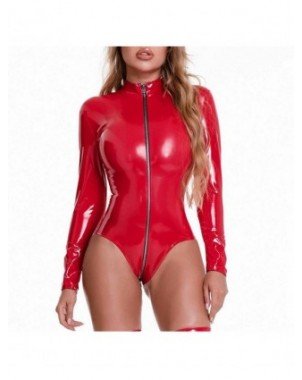 Seksuali apranga-Komplektai-Sexy Open Crotch Glossy Leather