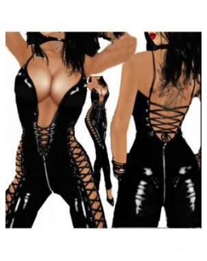 Seksuali apranga-Komplektai-Erotiškas seksualus atviras tarpkojis Latekso kostiumas moterims