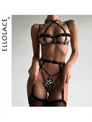 Seksuali apranga-Apatinis trikotažas-Ellolace Leopard Fetish