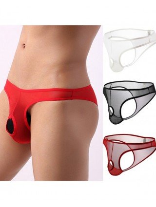 Seksuali apranga-Vyrams-Vyriški seksualūs permatomi U išgaubti apatiniai tinklelio skaidrūs