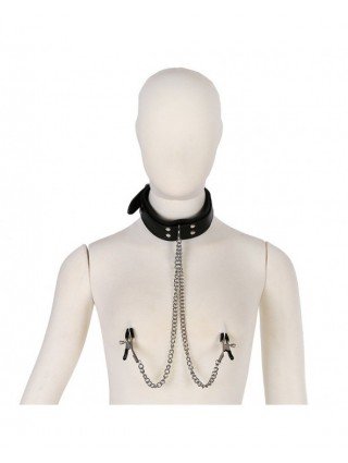 BDSM-Rinkiniai-Woman Stainless Steel Metal Chain Nipple Milk