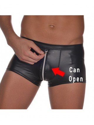Seksuali apranga-Vyrams-Vyriški minkšti apatiniai drabužiai dirbtinės odos užtrauktukas