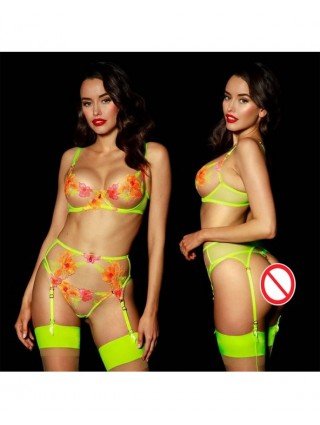 Seksuali apranga-Apatinis trikotažas-Woman Sexy Embroidered Bra