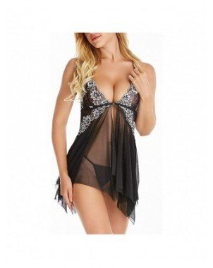 Seksuali apranga-Chalatai-Women Sexy Pajamas Front Button Sexy