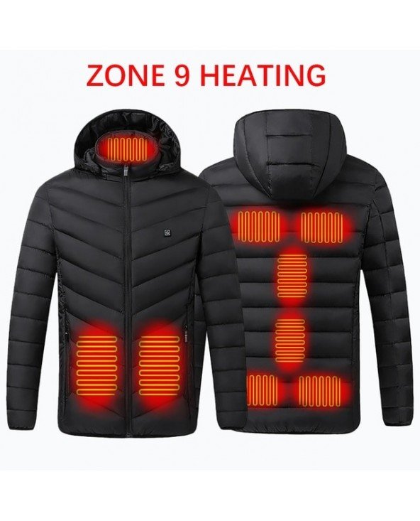 Outerwear & Jackets-Jackets-11 Areas Heated Jacket USB Men's