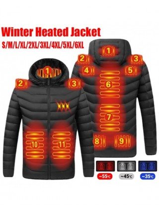 Outerwear & Jackets-Jackets-11 Areas Heated Jacket USB Men's