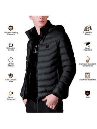 Outerwear & Jackets-Jackets-11 Areas Heated Jacket USB Men's