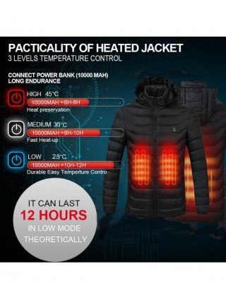 Outerwear & Jackets-Jackets-11 Areas Heated Jacket USB Men's