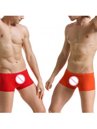 Seksuali apranga-Vyrams-Mens Sexy Underwear Ice Silk Boxers