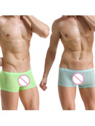 Seksuali apranga-Vyrams-Mens Sexy Underwear Ice Silk Boxers