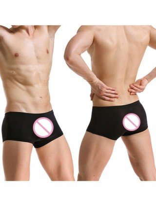 Seksuali apranga-Vyrams-Mens Sexy Underwear Ice Silk Boxers