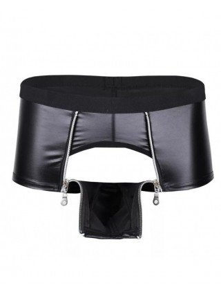 Seksuali apranga-Vyrams-Mens Sexy Leather Lingerie Open Crotch