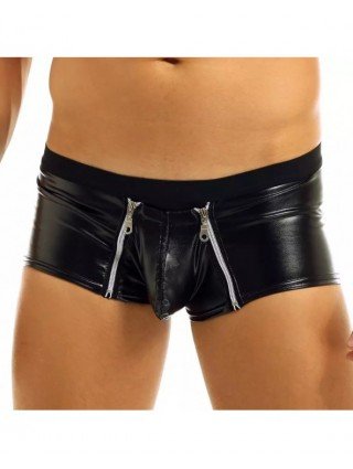 Seksuali apranga-Vyrams-Mens Sexy Leather Lingerie Open Crotch