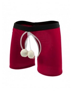 Seksuali apranga-Vyrams-Pūkuotas kamuolys dekoras Boxer šortai Velvet Crotchless apatinis
