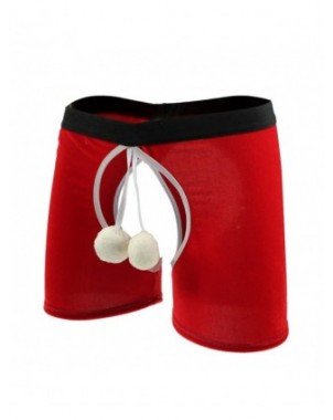 Seksuali apranga-Vyrams-Pūkuotas kamuolys dekoras Boxer šortai Velvet Crotchless apatinis